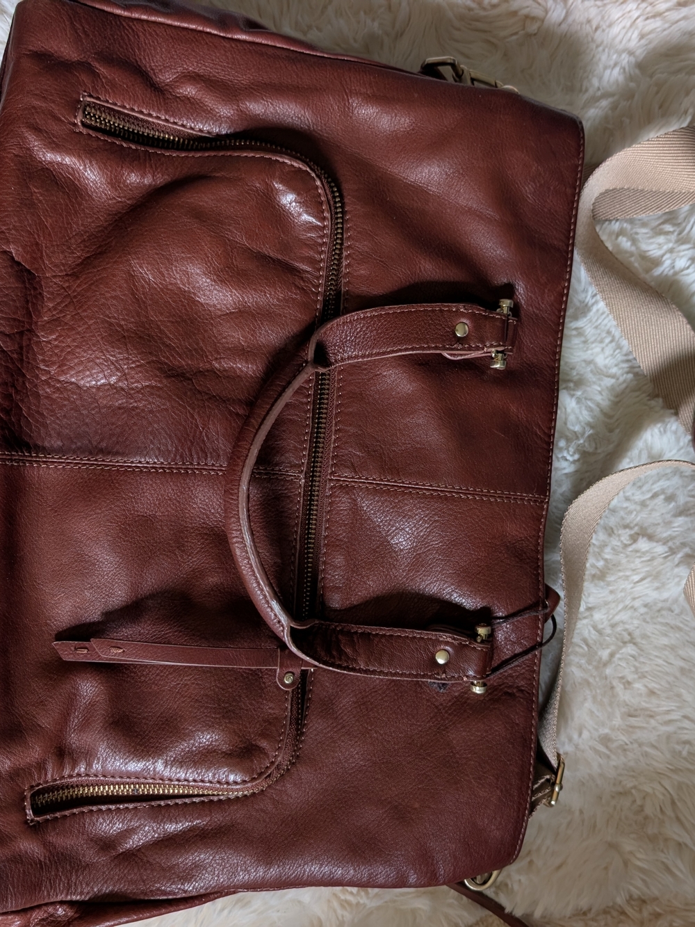 Women's Leather Tote Bag in Brown - Liz Claiborne - Picture 8 of 8